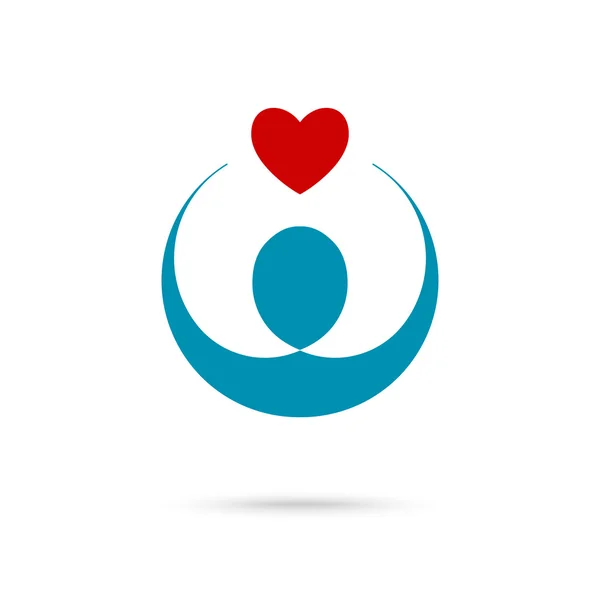 Heart in hands symbol, icon, logo template for Non profit Foundation — Stockvector