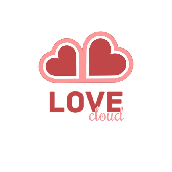 Heart cloud symbol logo icon design template. Vector sign. — Stockový vektor