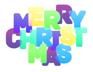 Neşeli Noel çok renkli yazı