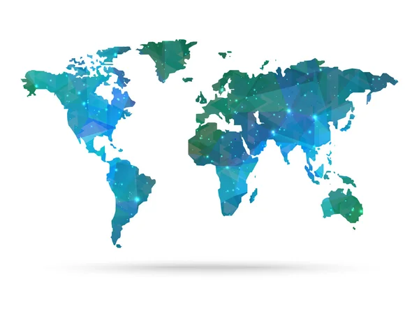 Sparkle diamante vettoriale mappa del mondo — Vettoriale Stock