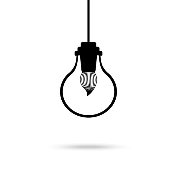 Visualização da criatividade de uma lâmpada com escova dentro do símbolo ilustração vetorial —  Vetores de Stock