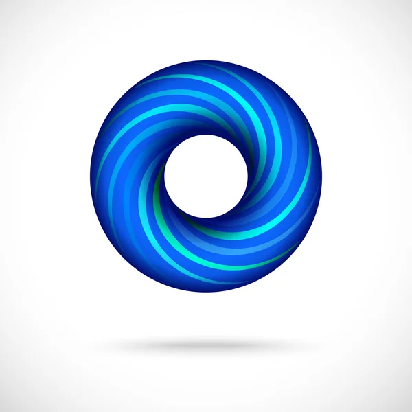 Cool blue swirl icon. — Stock Vector