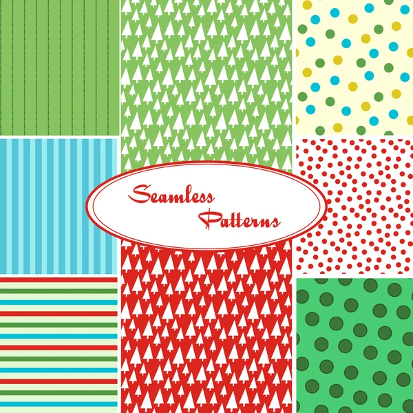 Set of sweet seamless vector patterns — Stock Vector