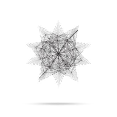Geometrik öğesi, vektör yıldız şekli, çizgili Tema