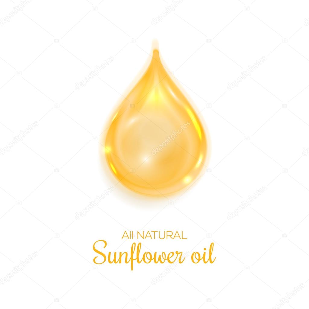 Drop of oil isolated on white background. Vector illustration