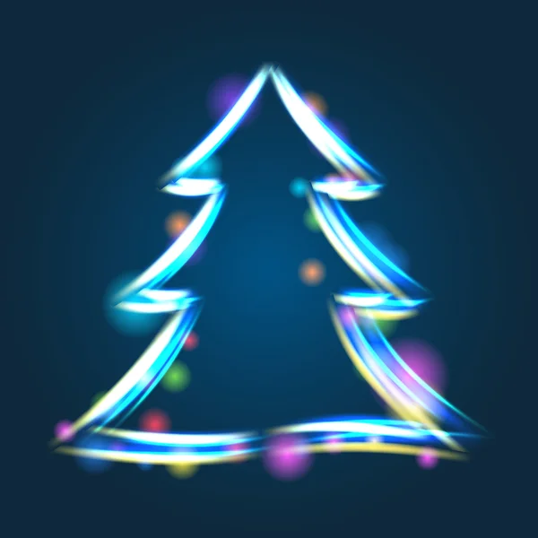 Glowing Christmas tree illustration — Stock Vector