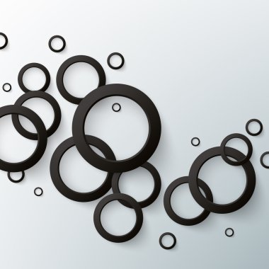 Işık arka plan üzerinde siyah kağıt daire soyut. Vektör çizim