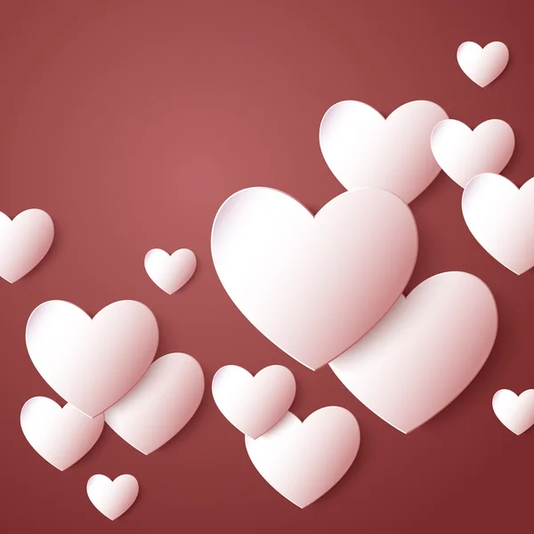 Valentines den. abstraktní papírové srdce. Láska — Stockový vektor
