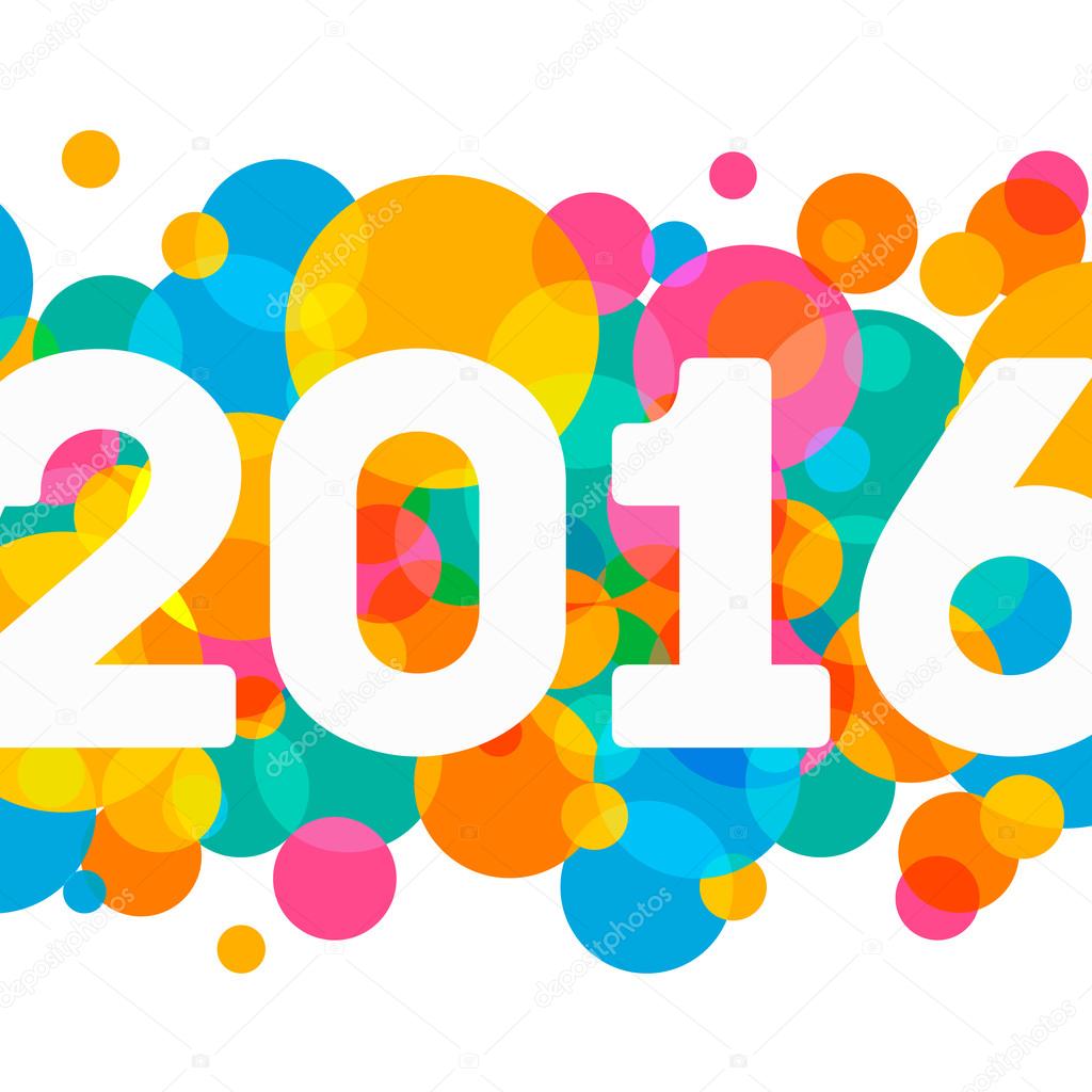 Happy New Year 2016 multicolor background for your greetings card