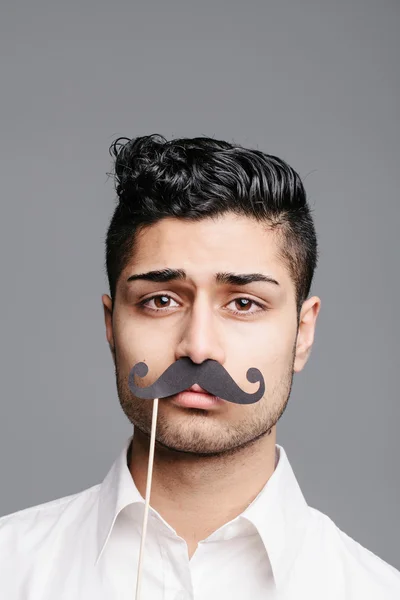 Jeune homme avec moustache Images De Stock Libres De Droits