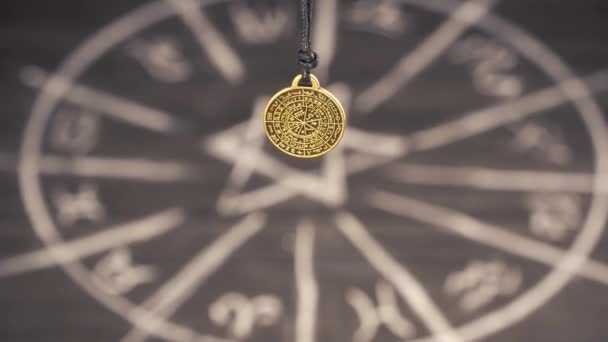Amulet Predictions Background Magic Circle Helps Exchanging Information Parallel Worlds — Stock Video