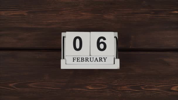 Februari Kalender Verandering Van Dagen Kalender Met Datum Maand Dag — Stockvideo