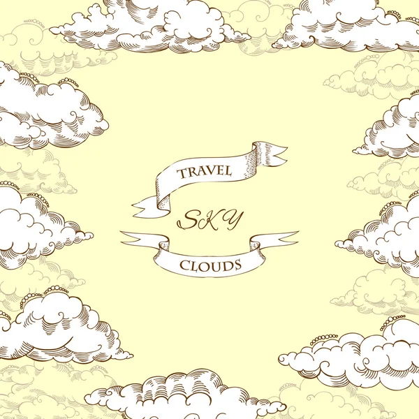 Fond avec nuages — Image vectorielle