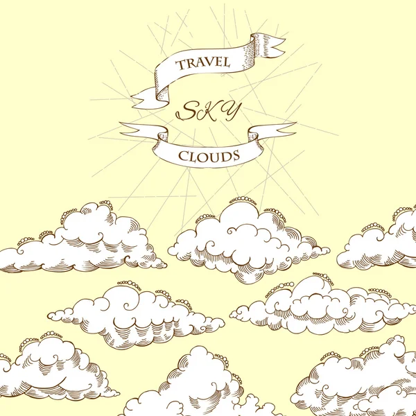 Fond avec nuages — Image vectorielle