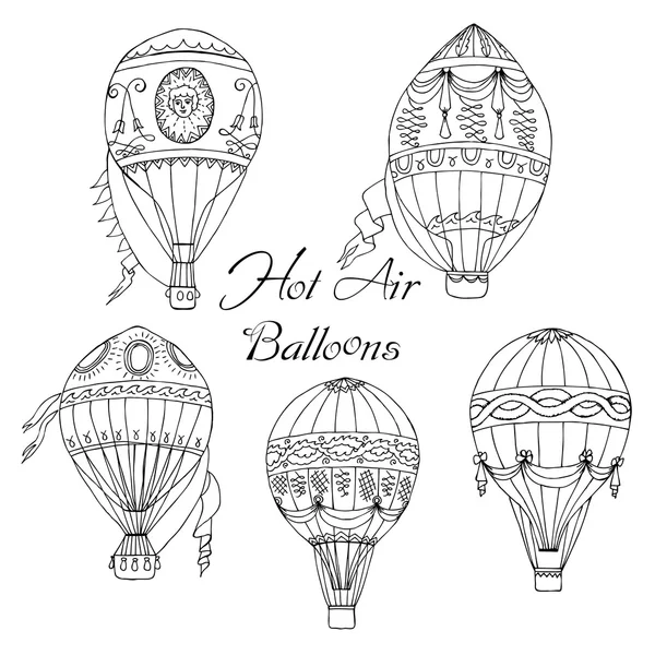 Achtergrond met hete lucht ballonnen — Stockvector