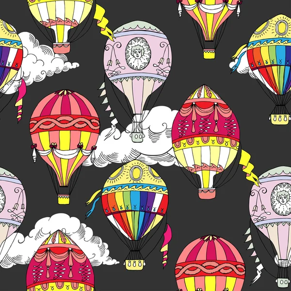 Bulutlar ve sıcak hava balon ile Seamless Modeli