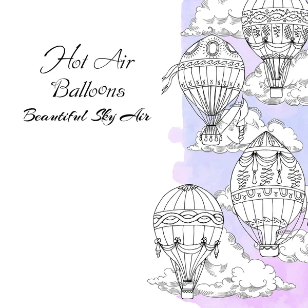 Hintergrund mit Heißluftballons — Stockvektor
