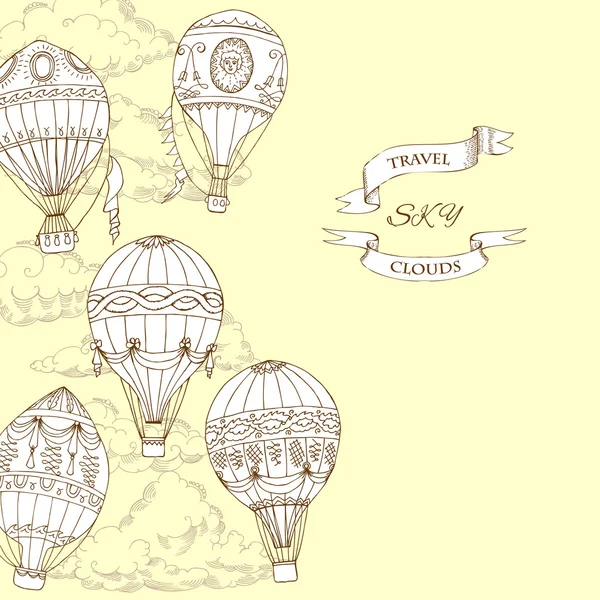 Arrière-plan avec des montgolfières — Image vectorielle