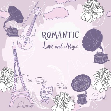 Paris ve gramofonları arka plan