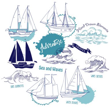 Gemi ve dalgalar arka plan