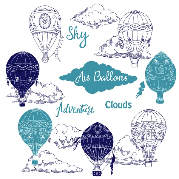 Background with Hot Air Balloons — Stock Vector