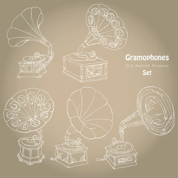 Fondo con gramófonos — Archivo Imágenes Vectoriales