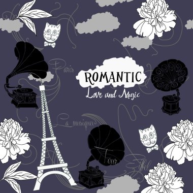 Paris ve gramofonları arka plan