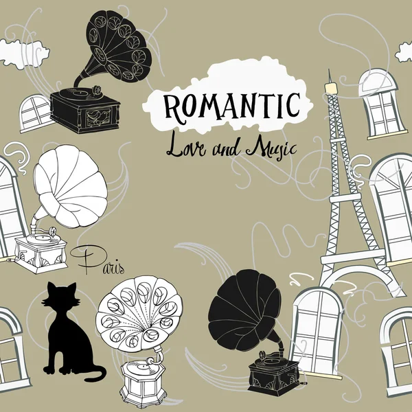 Paris ve gramofonları arka plan