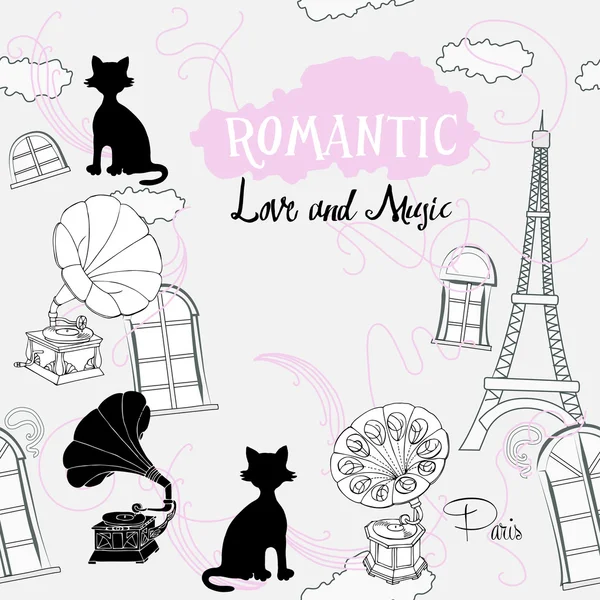 Paris ve gramofonları arka plan