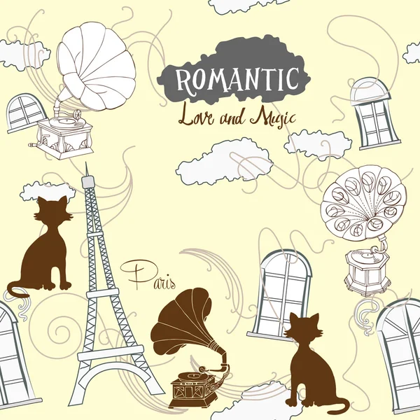 Paris ve gramofonları arka plan