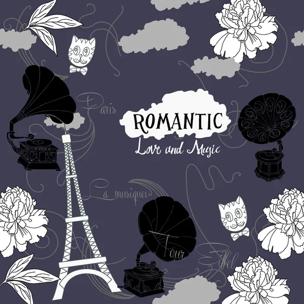 Paris ve gramofonları arka plan