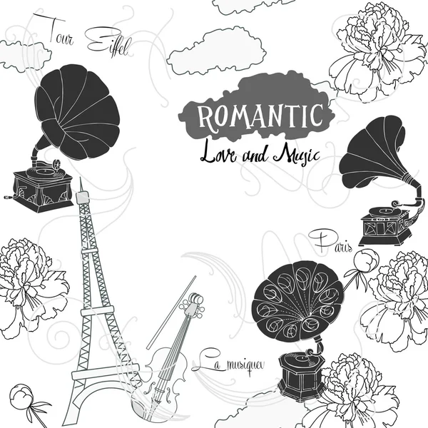 Paris ve gramofonları arka plan