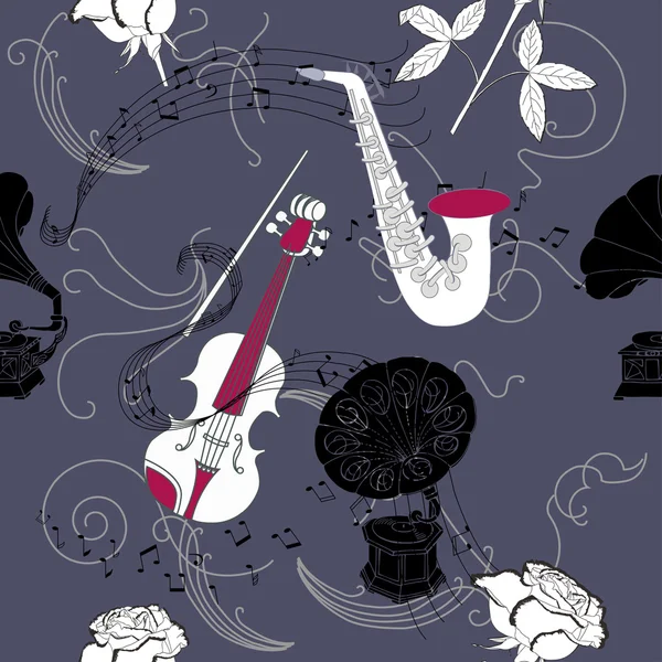 Seamless pattern with music — Stock Vector