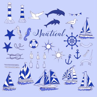 Deniz gemi ve tekerlek ile ayarla