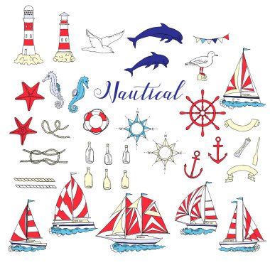 Deniz gemi ve tekerlek ile ayarla