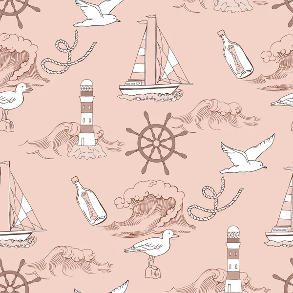 Nautical seamless pattern — Stock Vector