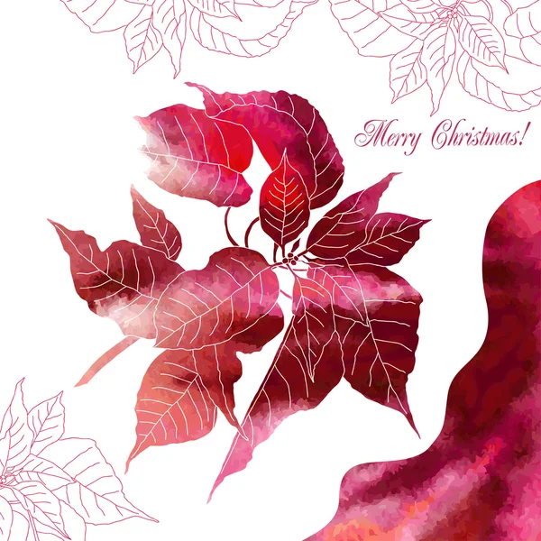 Background  with red poinsettia flowers — Stock Vector