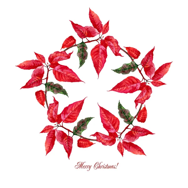 Background  with red poinsettia3-01 — Stock Vector