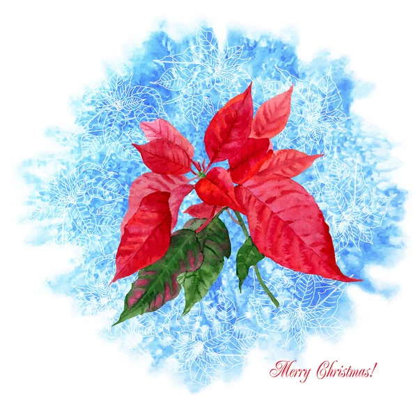 Background  with Christmas poinsettia — Stock Vector