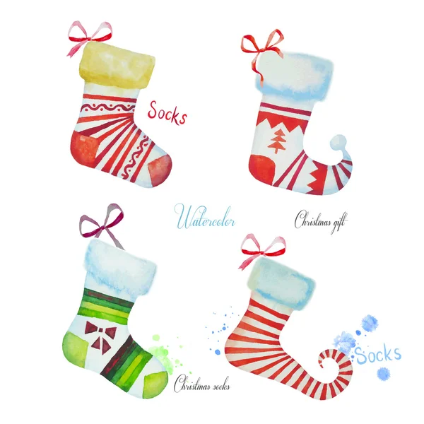 Socken in Weihnachtsfarbe — Stockvektor