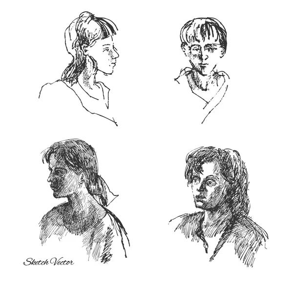 Croquis de femmes — Image vectorielle