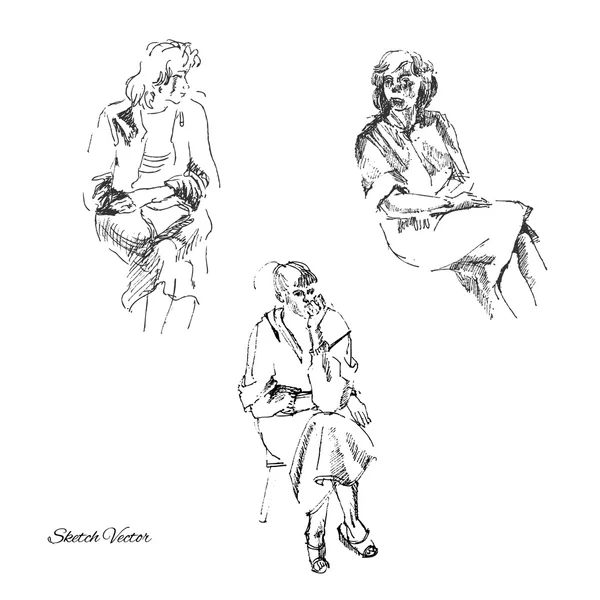 Sketches of Women — Stock Vector