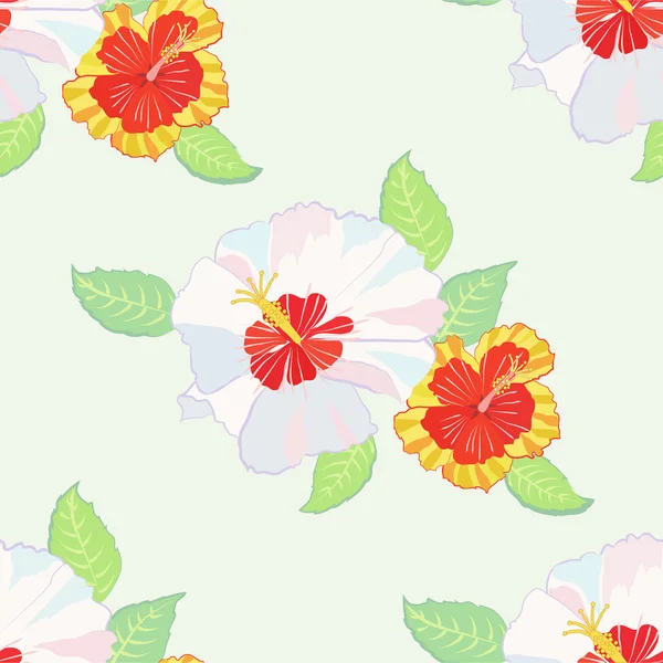 Modèle sans couture avec hibiscus-05 — Image vectorielle