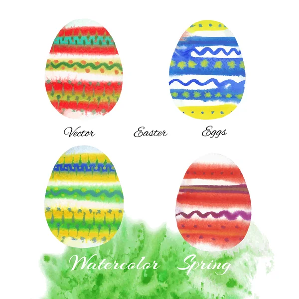 Huevos de Pascua acuarela — Vector de stock