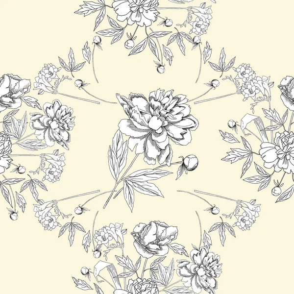 Seamless pattern with bouquet of flowers — Stock Photo, Image