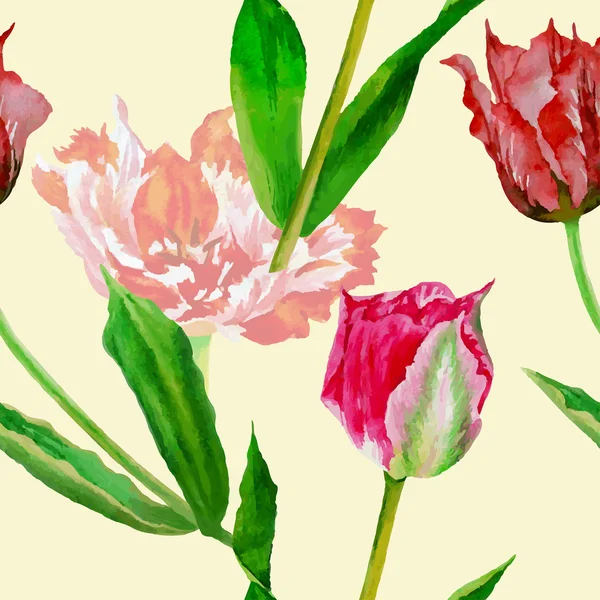 Naadloos patroon met tulpen — Stockvector