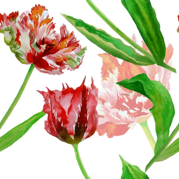 Zökkenőmentes minta tulipánnal — Stock Vector