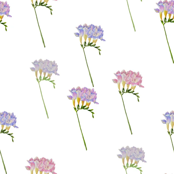 Naadloze patroon met freesia bloemen-03 — Stockvector