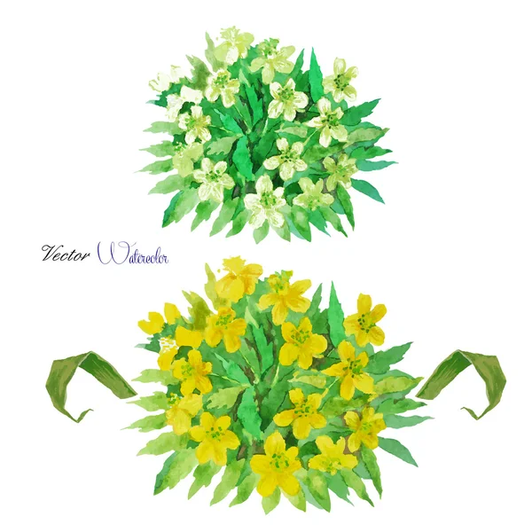 Yellow spring flowers — Stock Vector
