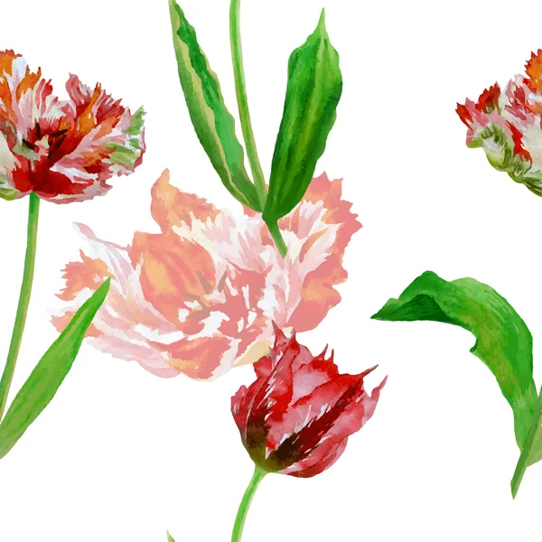 Modello senza cuciture con tulipani — Vettoriale Stock